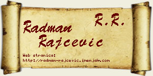Radman Rajčević vizit kartica